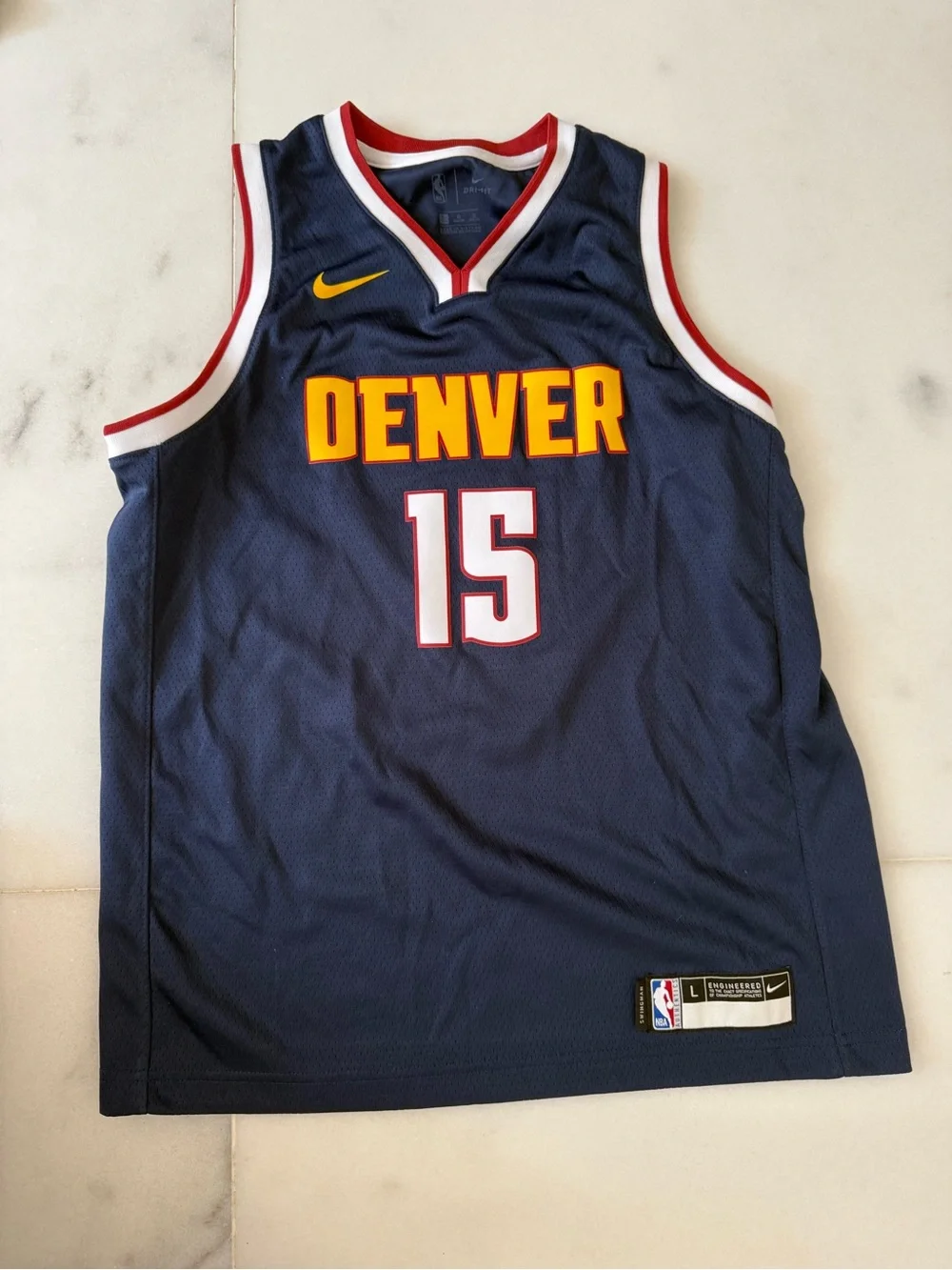 Nike Jokic Denver Nuggets #15 Navy Basketball Jersey boys large